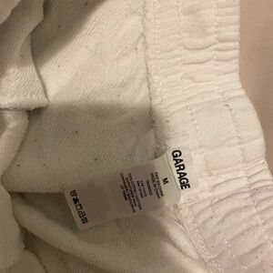 Garage White Elastic Waist Shorts